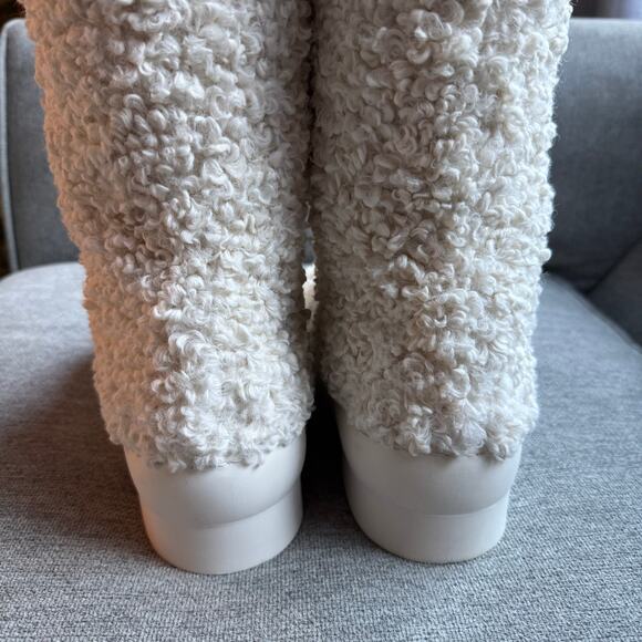 Gia Borghini Gia 22 Taddy knee-high Boots Chunk Sole Boots Ivory Poly 7.5 - Picture 6 of 16